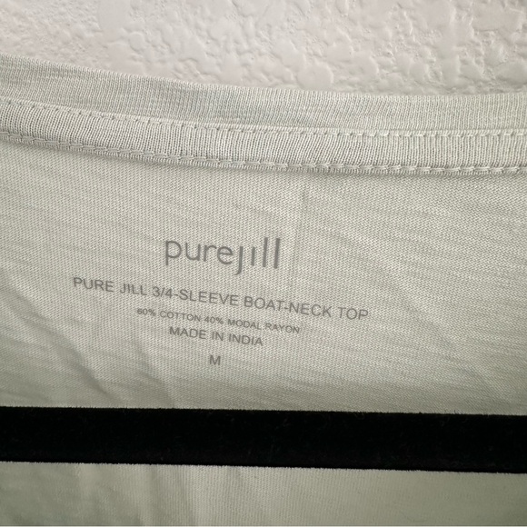 J. Jill Pure Jill Honeydew 3/4 sleeve boat neck tunic top size large - Picture 4 of 6